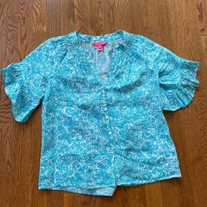 Lilly Pulitzer linen top xs